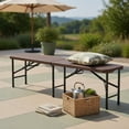 thumbnail image 4 of Topcobe 6 Feet Folding HDPE Bench with 1320 LBS Capacity and Handle Lock, Outdoor Patio Furniture for Garden Backyard Pool Deck-Brown, 4 of 8