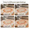 thumbnail image 7 of ODIKA 9'x12' Washable Area Rug Non-Slip, Chair-Friendly Geometric Vintage Mid Boho Century Scrolling Vine Border Interlocking for Dining Room, Basement, Large Office, 7 of 7