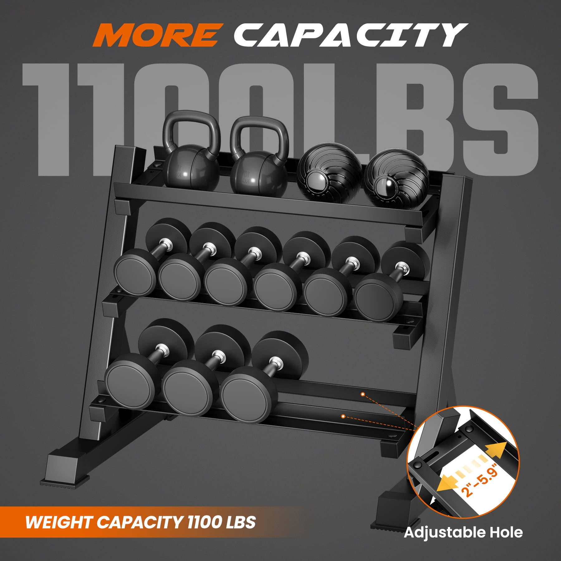 Dumbbell Rack, Dprodo Adjustable Dumbbells Storage Rack 3 Tier Hex 1100lb Weights Rack Holder Home Gym Storage Organizer