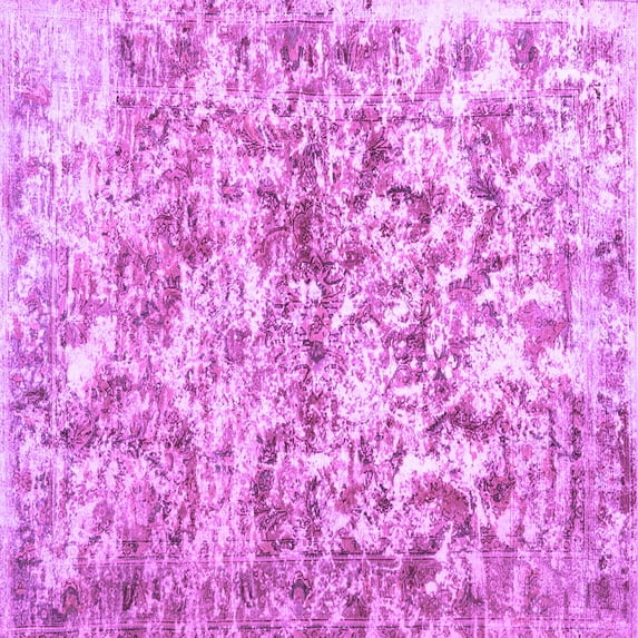 Ahgly Company Indoor Square Abstract Purple Contemporary Area Rugs, 7' Square