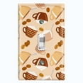 thumbnail image 1 of Metal Light Switch Wall Plate Outlet Cover (Mocha Coffee Bean Espresso Cup Cappuccino Beige - Single Toggle), 1 of 2