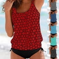 thumbnail image 2 of Bosfbaoi Plus Size Swimsuit for Women 2-Piece Tankini Swimsuit Polka Dot Strappy Back Top Drawstring Bottom Vacation Tankini Swimsuits for Women, 2 of 5