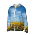thumbnail image 2 of Sigee Blooming Sunflower Field Print UPF50+ Men's Sun Protection Hoodie Shirt SPF UV Shirt Long Sleeve Fishing Outdoor Lightweight, S-3XL, 2 of 9