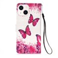 thumbnail image 3 of Feishell Wallet Case for iPhone 14 Plus 6.7 inch,Shockproof Colorful Painted Pattern PU Leather Magnetic Clasp Flip Kickstand ID Credit Card Slots Slim Fit Phone Case Cover,Rose Butterfly, 3 of 7