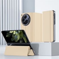 TECH CIRCLE Case for One Plus Open,OPPO Find N3 Case, Business Luxury PU Leather Flip Case with Kickstand Magnetic Closure Full Body Protection Shockproof Phone Cover for One Plus Open, Gold