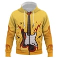thumbnail image 1 of Sudadera con capucha y cremallera para hombre con estampado de guitarra, estilo informal, para primavera y otoño, ropa de calle, moda para hombre, talla grande, 1 of 6