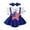 Blue, variant on Musuos Baby Girls Fourth of July Outfits 3M 6M 9M 12M 18M Fake 2 Pieces Short Sleeve Star Romper + Headband Set Newborn Clothes