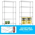 thumbnail image 4 of BestOffice FDW 30"x14"x60" 5-Tier Wire Shelving Unit, Casters, Adjustable Metal Storage Rack, Heavy-Duty Steel for Kitchen, Pantry, Garage, Chrome, 4 of 6