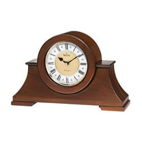 Bulova 12" Cambria Antiqued Walnut Mantel Clock