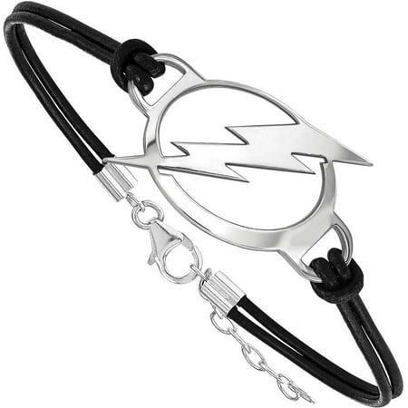 - LogoArt NHL Tampa Bay Lightning Sterling Silver Leather Bracelet