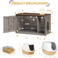 thumbnail image 3 of Hzuaneri Cat Litter Box Enclosure, Hidden Litter Box Furniture with Divider, 3 of 6