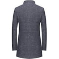 thumbnail image 2 of Men's Wool Blend Pea Coat With Detachable Soft Touch Wool Scarf Warm Winter Trench Coats, 2 of 5