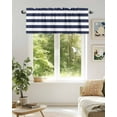 thumbnail image 6 of Curtain Valance for Windows,Navy Blue and White Stripe Kitchen Valances Rod Pocket Short Curtains,Modern Stripes Pattern Window Treatment Panel for Bedroom Bathroom 42x12in, 6 of 9