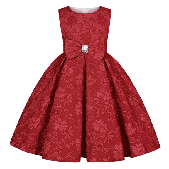 Girl Flower Dress Embroidery Elegant Prom Gown Kids Wedding Bridesmaid Dress