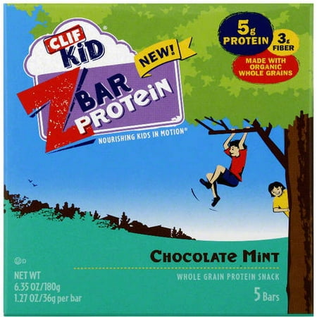 CLIF Kid ZBar Snack Bars Protéines de chocolat à la menthe, 6,35 oz, (Pack de 6)