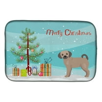 Fawn Puggle Christmas Tree Dish Drying Mat