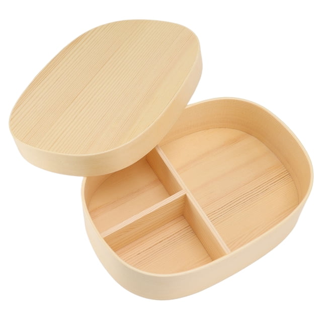 Bento Box, Cedar Wood Removable Divider Wooden Lunch Box Japanese Style Clear Texture for Hiking for Climbing for Picnics