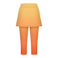 thumbnail image 4 of KHONTS Women's Tennis Skirt Leggings High Waist Tummy Control Athletic Yoga Capri Golf Pants Workout Clothing Orange L, 4 of 7