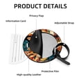 thumbnail image 4 of Cat 2Pcs PU Leather Round Luggage Tags with Privacy Cover and Name ID Tag for Suitcase, Handbags, Backpacks, School Bags, 4 of 6