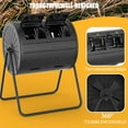 thumbnail image 4 of Dual-Chamber Outdoor Compost Tumbler, 37.5-Gallon Efficient Rotating Composter, UV-Resistant and Weatherproof, for Garden, Kitchen, and Yard (Black), 4 of 7