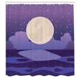 thumbnail image 2 of Ambesonne Ocean Shower Curtain, Full Moon Stars Cartoon Art, 69"Wx75"L, Blue Violet and Pale Eggshell, 2 of 4