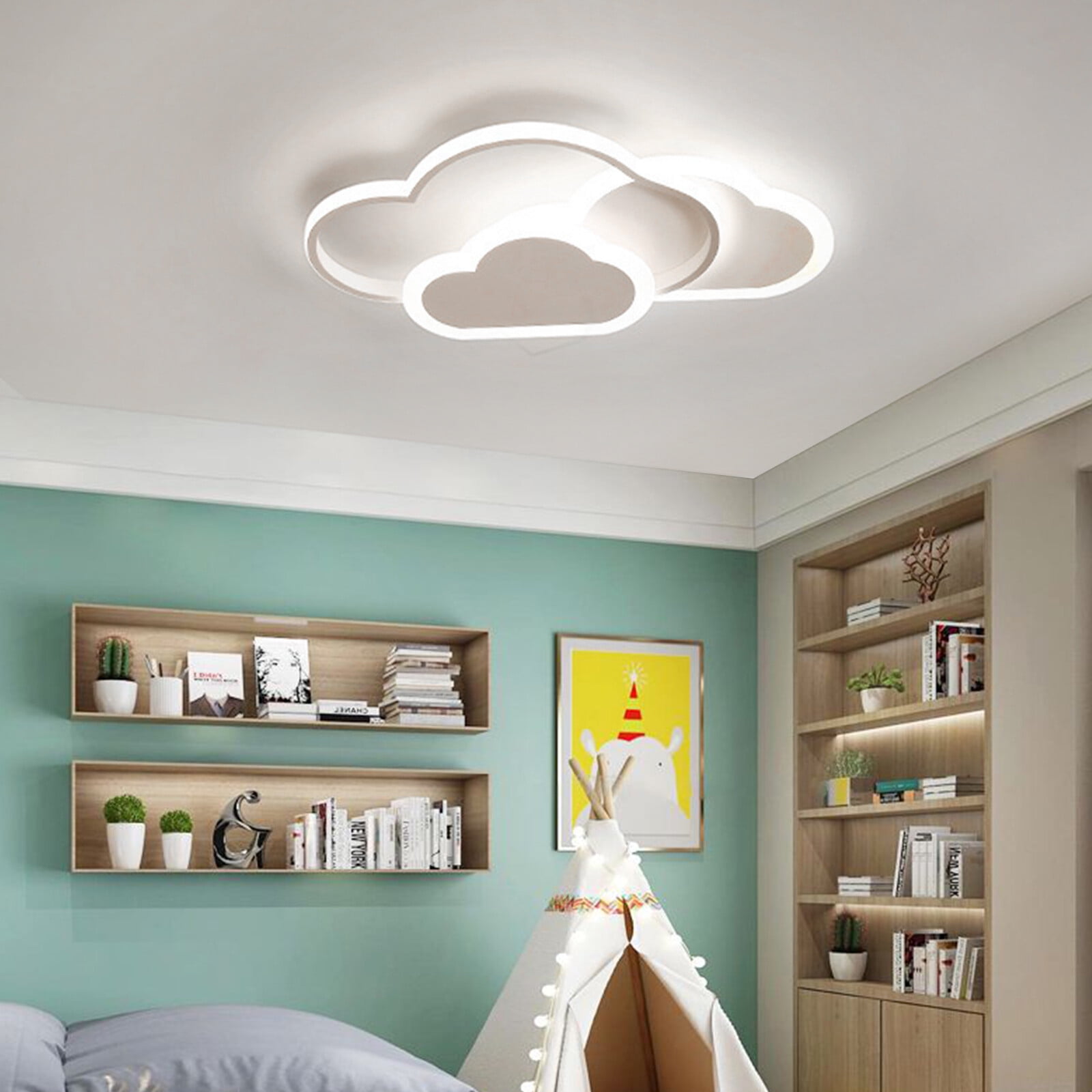 Dimmable LED Ceiling Light, 22" Modern Cloud Flush Mount Acrylic Ceiling Lamp, Ceiling Lighting Fixture