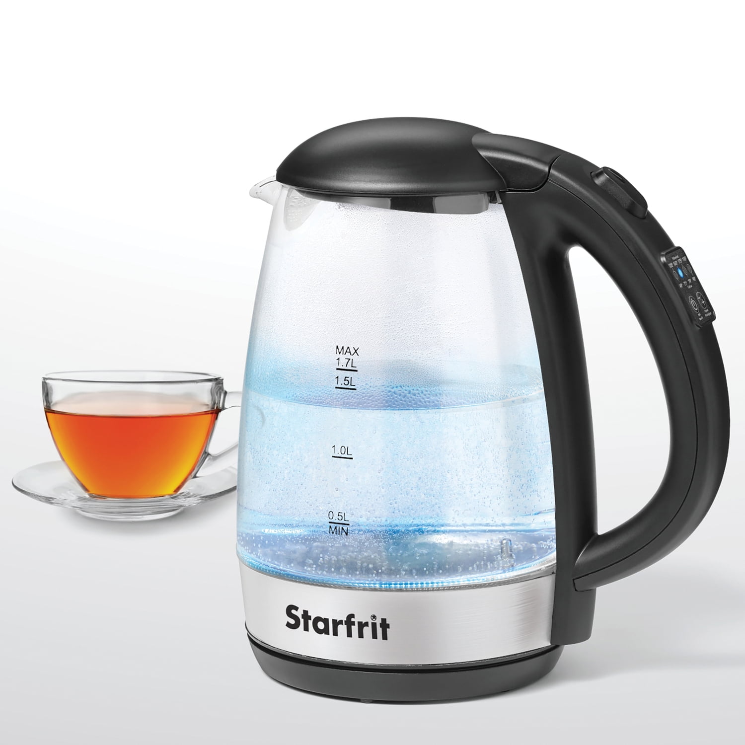 Stariver Electric Kettle, 2L Electric Tea Kettle, BPA-Free Glass Kettle  with LED, Hot Water Kettle with Fast Boil, Auto Shut-Off & Boil-Dry