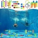 thumbnail image 1 of Juguetes de piscina, juguetes para bebés, juguetes para niños pequeños, juguetes de buceo de verano, juguetes acuáticos para piscina infantil, set combinado de palos de buceo y esnórquel., 1 of 2