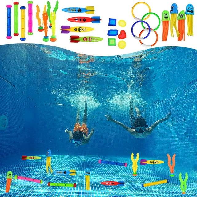 Lksixu Toddler Toys Educational Baby Toys Summer Diving Toys Children's Swimming Pool Water Toys Diving Diving Stick Combination Set Learning Toys for Kids
