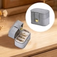 thumbnail image 2 of Square Leather Velvet Jewelry Ring Bearer Box | Oimcto Ring Box Wedding Engagement Box, Mini Ring Holder Pouch Box, Earrings Storage Box for Proposal, Ceremony, Anniversary, - Gray, 2 of 8
