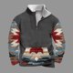 thumbnail image 1 of Sudadera sin capucha para hombre, informal, a la moda, con cuello alto, estampado étnico, cremallera, jersey de manga larga, blusa de poliéster para hombre, 1 of 5