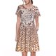 thumbnail image 1 of Fotbe Leopard Brown Vestido Largo de Moda para Mujer, Vestido Tipo Camiseta con Manga Corta y Estilo Casual a Rayas y Bloques de Color, 1 of 6