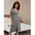 thumbnail image 3 of Avidlove Women Nightgown Short Sleeve Button Down Nightshirt V Neck Nighty Pajama Dress Gown, 3 of 6