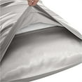 thumbnail image 3 of Hannah Linen Satin Grey Pillowcase with Envelope Closure, Body Pillow Covers set of 2, 3 of 10