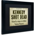 thumbnail image 2 of Trademark Fine Art "JFK" Canvas Art by Color Bakery Black Matte, Black Frame, 2 of 4
