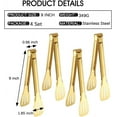 thumbnail image 6 of 4 PCS Serving Tongs Gold Tongs 9 Inch Serving Utensils Stainless Steel Serving Tongs for Salad Buffet Appetizer Dessert Tong for Food Parties (9 Inch, 4 GOLD), 6 of 6