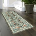thumbnail image 5 of Mainstays Persian Border Medallion Loop Print Gray Aqua Indoor Runner Rug, 2' x 6', 5 of 8