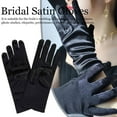 thumbnail image 2 of Ladies Short Wrist Gloves Smooth Satin For Party Dress Wedding Prom Evening, 2 of 9
