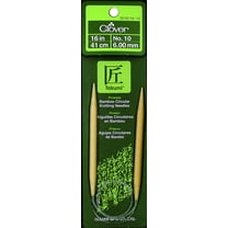 CLOVER Takumi Bamboo Circular 16-Inch Knitting Needles, Size 10