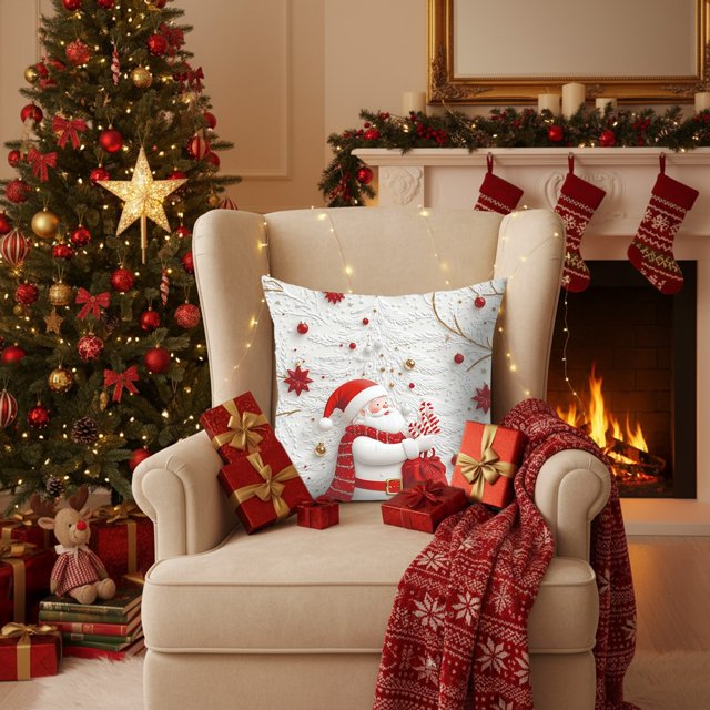 Decoraciones navideñas, adornos navideños, regalos navideños, funda de almohada navideña de 18 pulgadas con impresión 2D, alces de festival, decoración de sofá, almohada decorativa de lino, funda de a