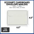 thumbnail image 3 of EcoSwift Brand Premium Self-Seal Rigid Cardboard Mailer 250GSM, 6.5 in. x 4.5 in., White, 150-Pack, 3 of 8