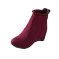 thumbnail image 1 of CEHVOM Bottes à Talon Compensé pour Femmes Bottines Courtes Augmentant la Hauteur Intérieure, 1 of 5