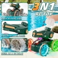 thumbnail image 5 of Amphibious Remote Control Cars, 4WD Amphibious RC Car Boat for Kids, Truck with Water Spray & Light, 2.4 GHz RC Toy Cars for Boys, Water Beach Pool Toys for Kids Ages 8-12, Green, 5 of 10