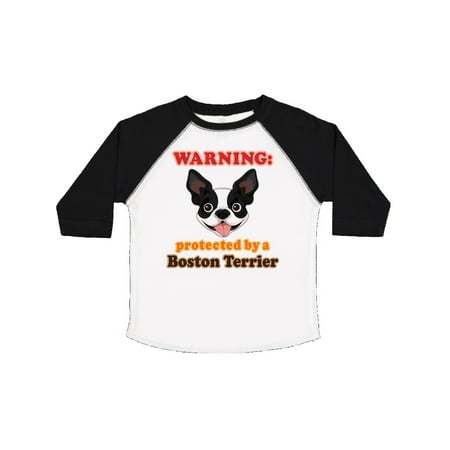 

Inktastic Boston Terrier Dog Protected by Gift Toddler Boy or Toddler Girl T-Shirt