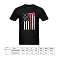 thumbnail image 5 of Men's Casual Round Neck T-shirt American Flag Shirt Loose Short Sleeve Top Pullover, 5 of 5
