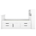 thumbnail image 5 of Euroco Wood Twin Size Platform Bed with Storage Headboard, Captain Bed with 4 Drawers, Bookcase and Cabinets for Kids Teens, White, 5 of 14