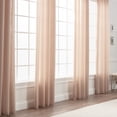 thumbnail image 2 of Chanasya Beige Silky Velvet Textured Sheer Curtains - Lightweight Luxury Curtain for Living Room Bedroom Windows - Light Filtering Elegant Decor Drapes with Grommets - 84 Inches Long - 2 Panel Set, 2 of 5