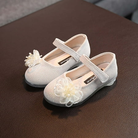 

Qepwscx Spring And Autumn Girls Tassel Pearl Flower Small High Heels Small Leather Shoes Clearance