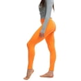 thumbnail image 5 of LMB Lush Moda Leggings for Women with Comfortable Yoga Waistband - Buttery Soft in Many of Colors - fits X-Large to 3X-Large, Neon Orange, 5 of 6