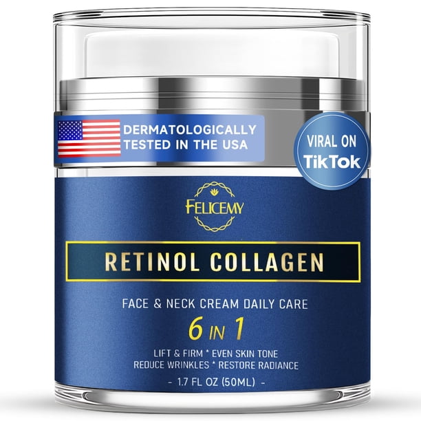 Crema facial Felicemy 6 en 1 para hombres con retinol, colágeno y ácido hialurónico, 50 ml